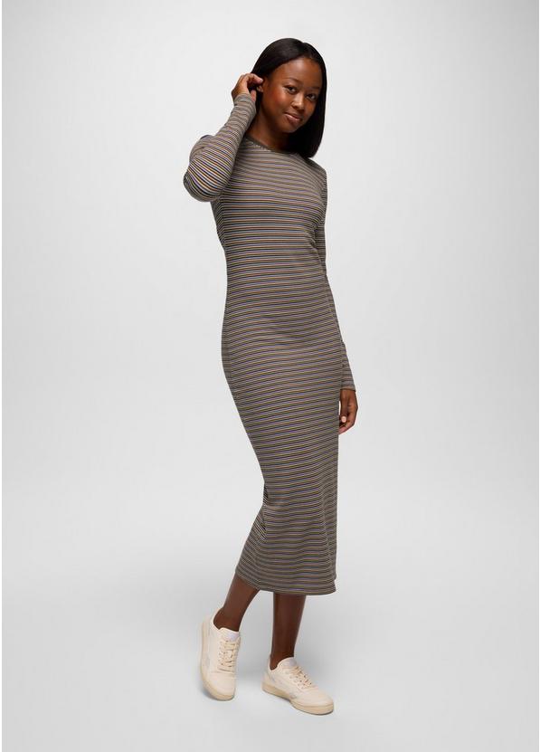 Lotus Midi Dress Long Beach Stripe