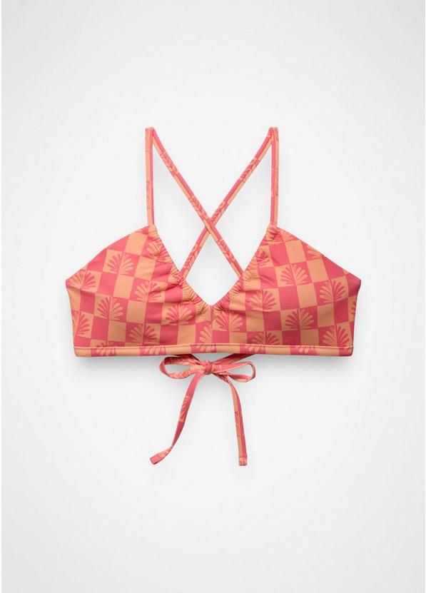 Reef Break Adjustable Swim Top Guava Pop Checker