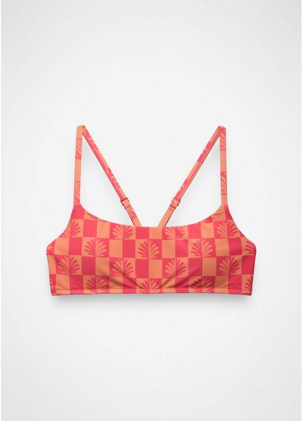 Lahari Swim Top Guava Pop Checker