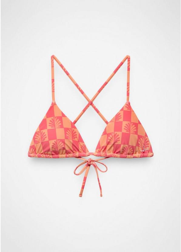 Hana Highway Triangle Swim Top Guava Pop Checker