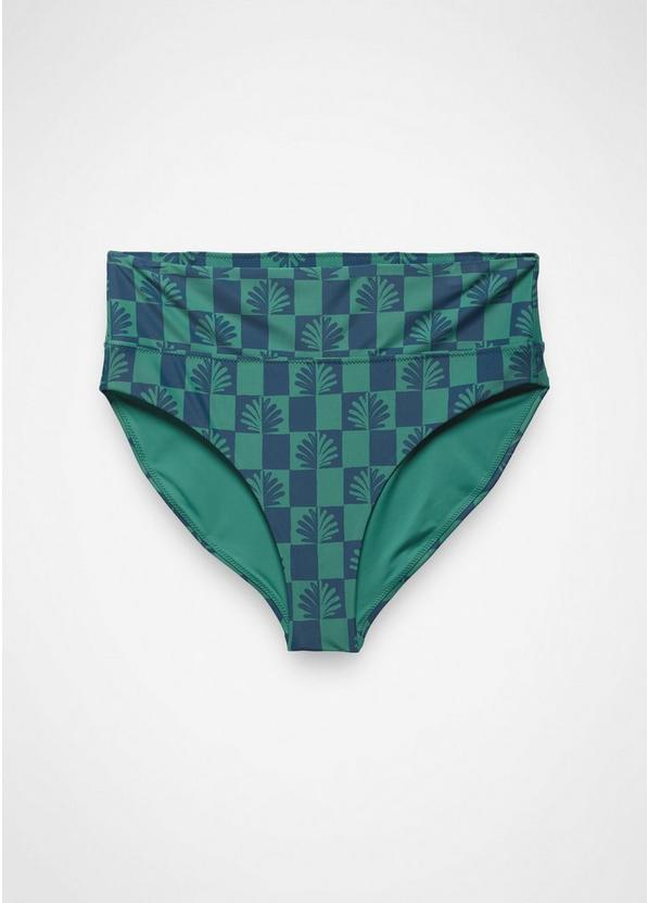 Summer Wave High Rise Swim Bottom Bluff Blue Checker