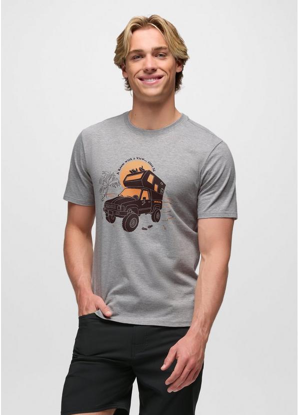 prAnaM Beach Livin Short Sleeve Graphic Tee Heather Grey