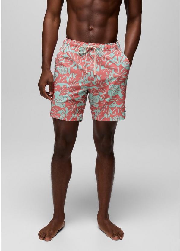 La Jolla Lined Swim Short Sea Glass Monstera