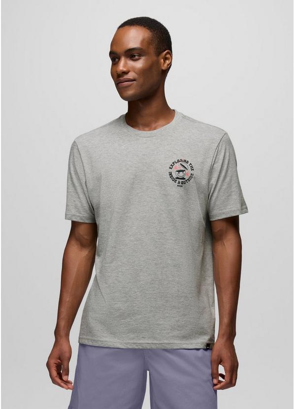 prAnaM Inward Journey Short Sleeve Graphic Tee Heather Grey