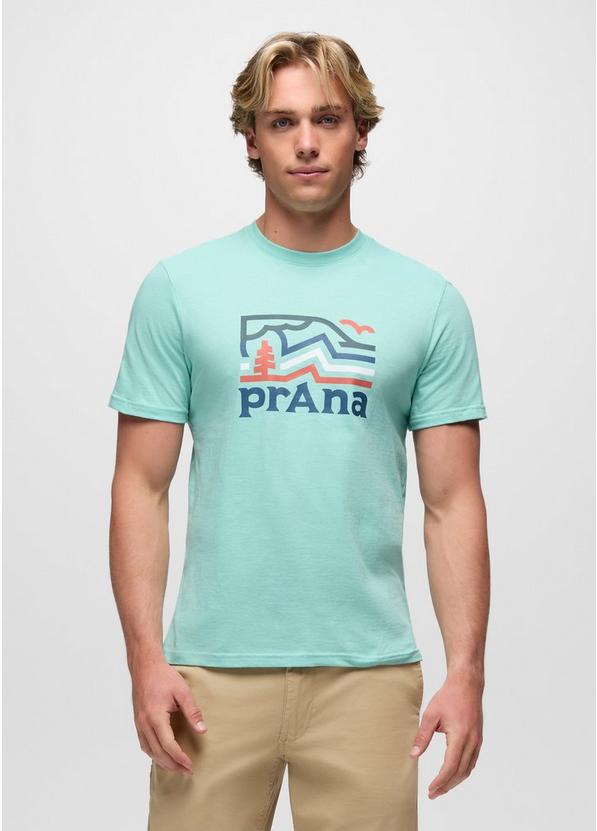 prAnaM Peak Path Short Sleeve Graphic Tee Sea Glass