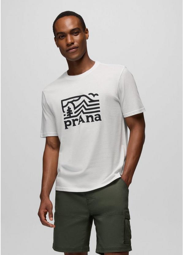 prAnaM Peak Path Short Sleeve Graphic Tee Soft White