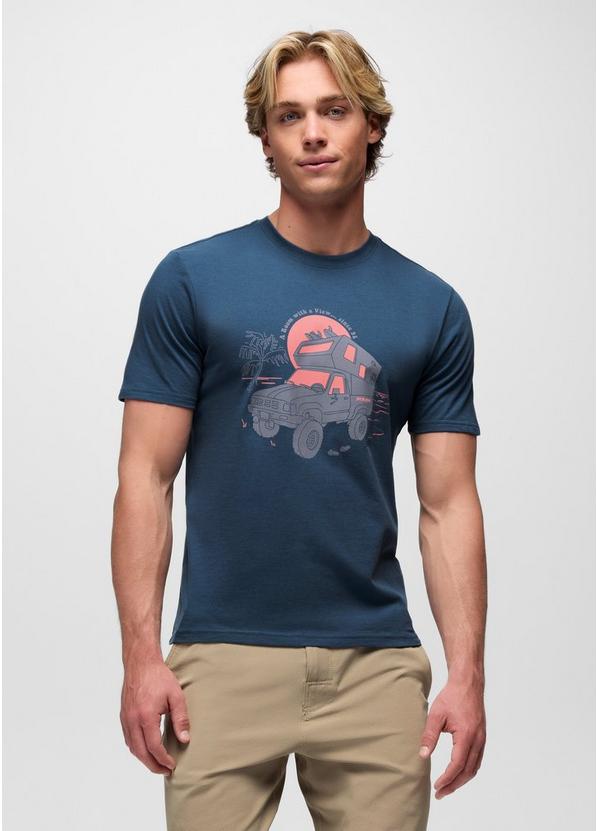 prAnaM Beach Livin Short Sleeve Graphic Tee Bluff Blue