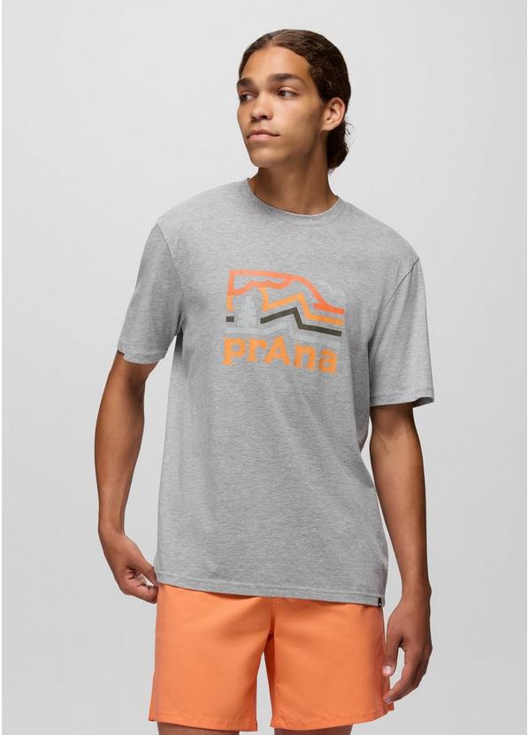 prAnaM Peak Path Short Sleeve Graphic Tee Heather Grey