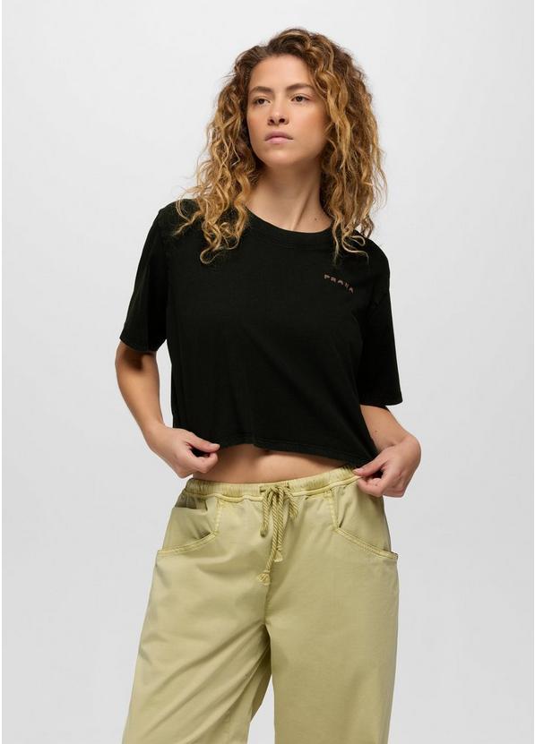 Everyday Paradise Creek Crop Graphic Tee Black