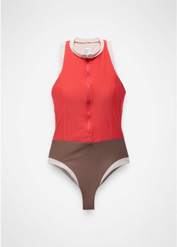 Baja Bound One Piece Swimsuit Rose Fire Colorblock