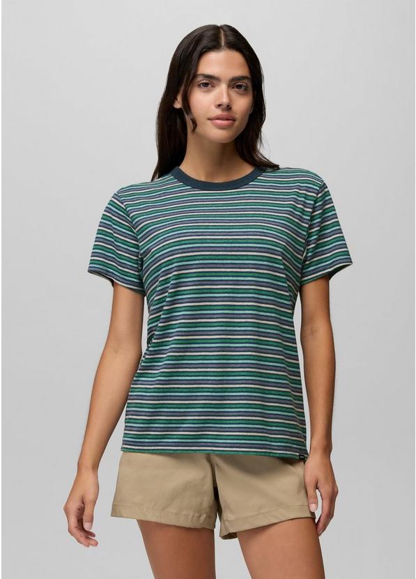 Cozy Up Short Sleeve Crew Bluff Blue Stripe
